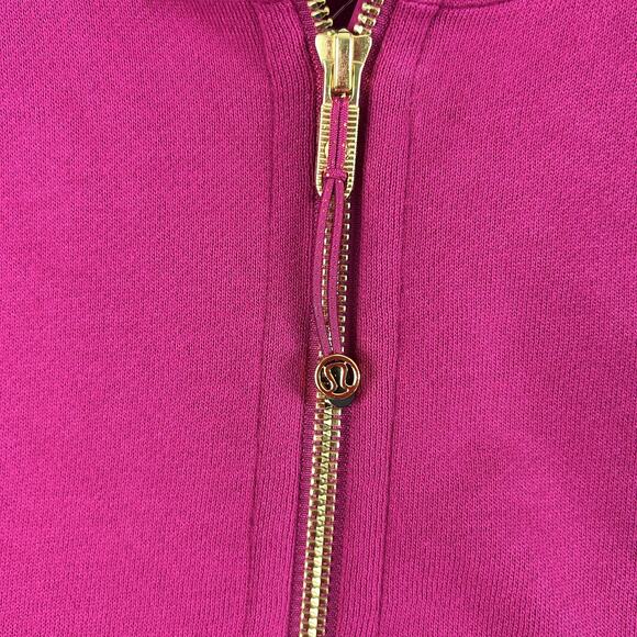 Lululemon Hoodie Women M/L Scuba Oversized Half Zip Ripened Raspberry Cropped - Picture 8 of 16
